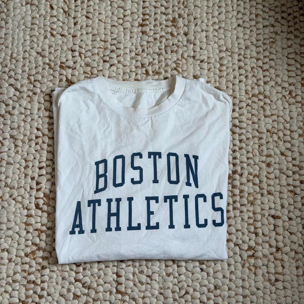 Brandy Melville White Boston Athletics Top
